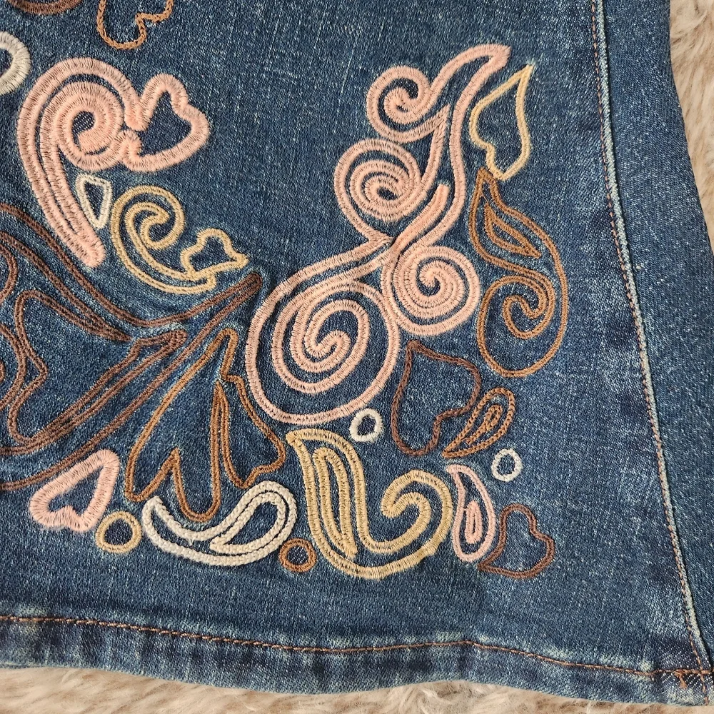 Free People Wrangler X Lainey‎ Wilson Wildflower Bell Bottom Jeans Women's
